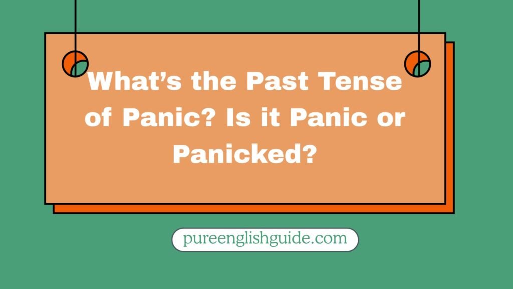 What’s the Past Tense of Panic