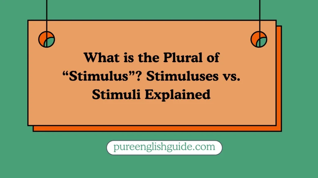 What is the Plural of “Stimulus