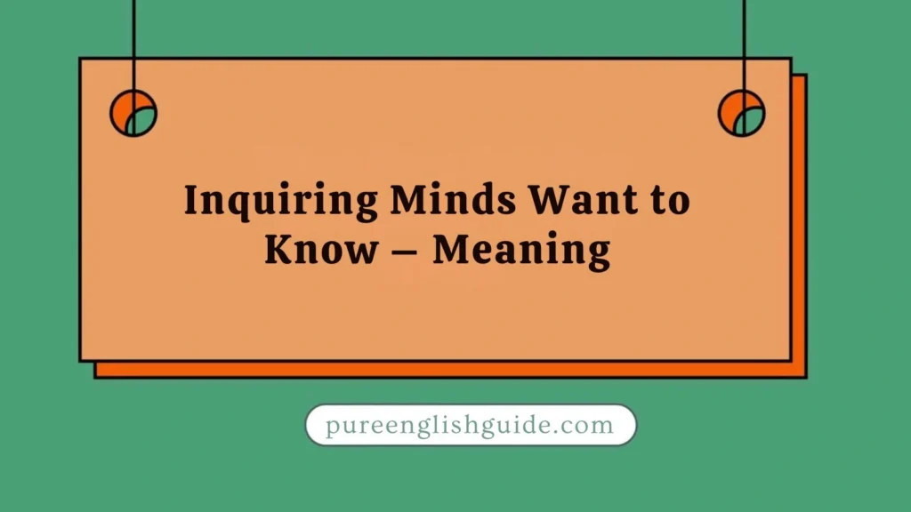 Inquiring Minds Want to Know – Meaning