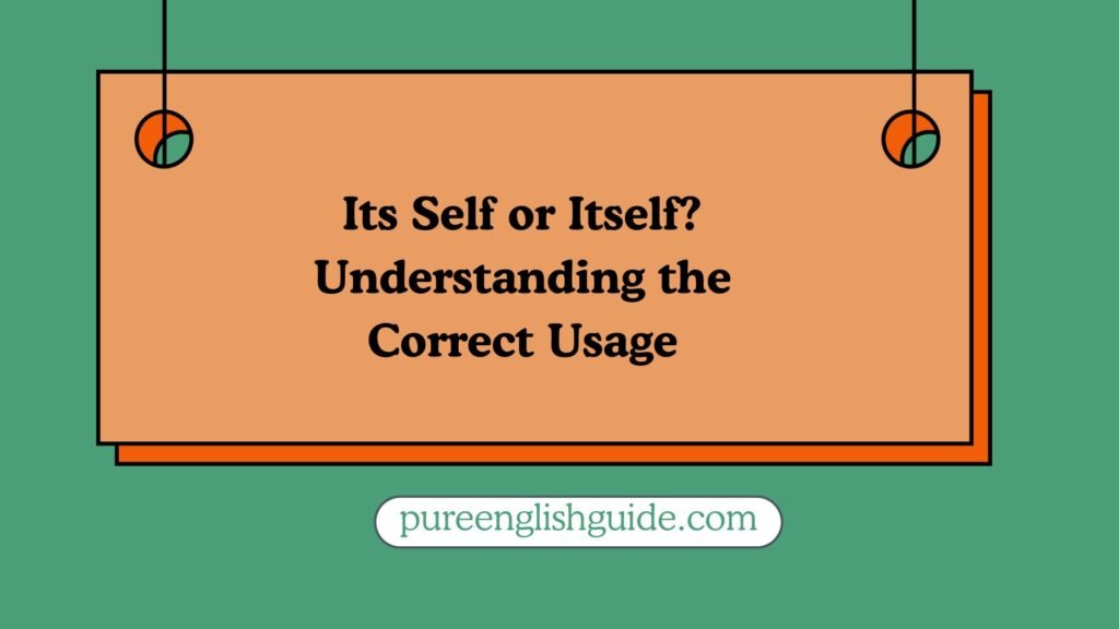 Its Self or Itself? Understanding the Correct Usage