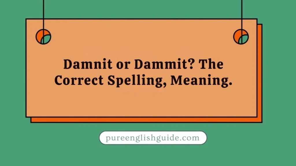 Damnit or Dammit