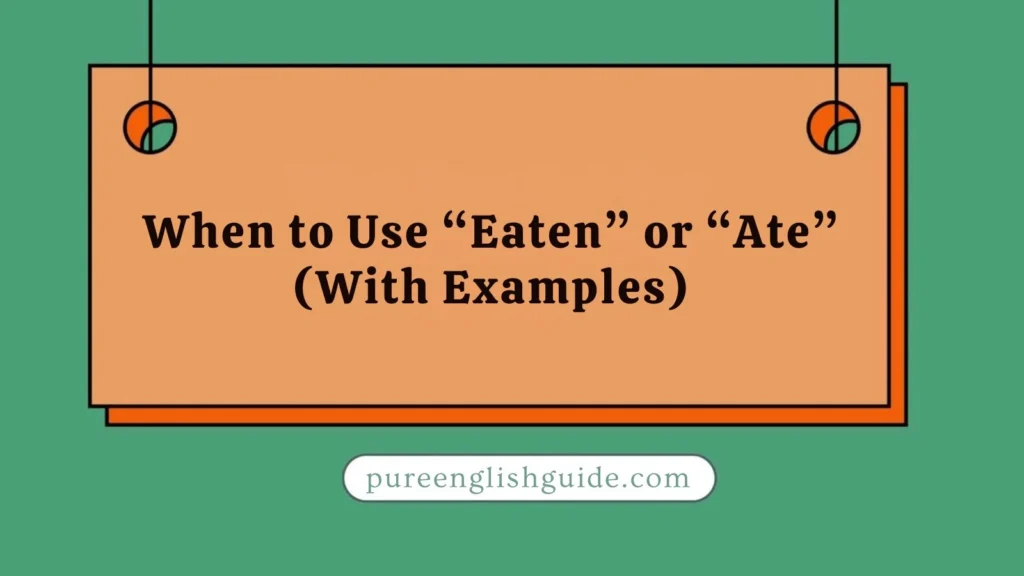 When to Use “Eaten” or “Ate” (With Examples)